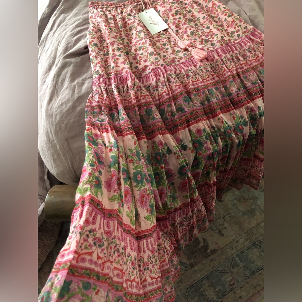 Arnhem Pink Floral Tiered Maxi Skirt - Picture 5 of 9